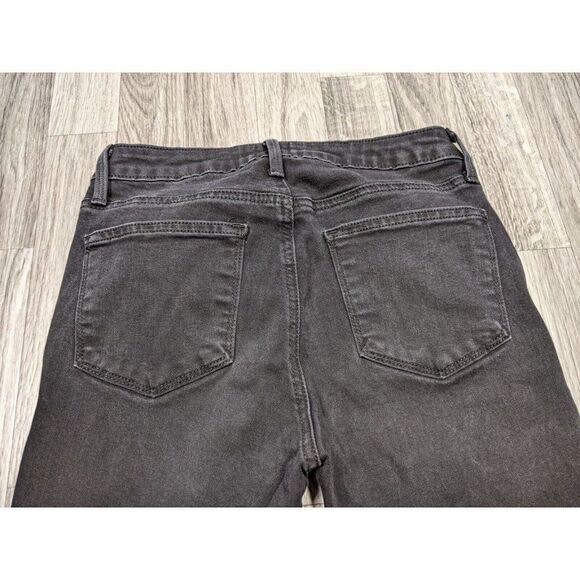 Just Black Womens Size 26 Pockets Fringe Hem Distressed Black Denim Jeans - Picture 3 of 11